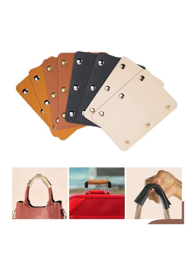 Quupy 2Pcs Handbag Handle Leather Wrap Cover Purse Wallet Handle Protectors Luggage Bag Grip Protector Saddle Craft Strap Making Supplies Brown  - Image 3