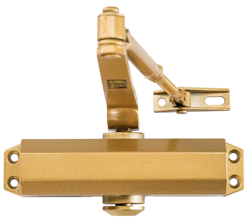 LYNN HARDWARE LightMedium Duty ResidentialLight Commercial Door Closer DC5003 Surface Mounted Aluminum Door Closer Adjustable Closing Grade 2 UL 3 Hour Fire Rated US4 Satin BrassGold