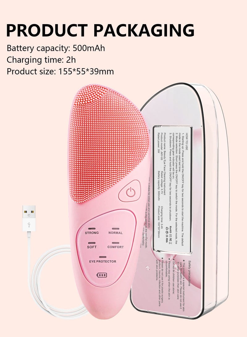 Portable Rechargeable Waterproof Silicone Sonic Facial Cleansing Brush for Deep Cleaning and Exfoliation - Image 3