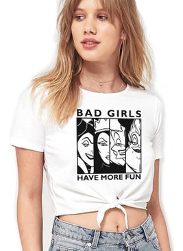 Rock&Roll Fun Women White Short, Cut-Out Crop Top Women's T-Shirt  - Image 1