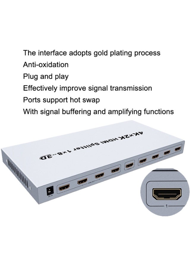DTECH DT-7148 HDMI 2.0 1 In 8 Out 4K X 2K HD Splitter, CN Plug - Image 4