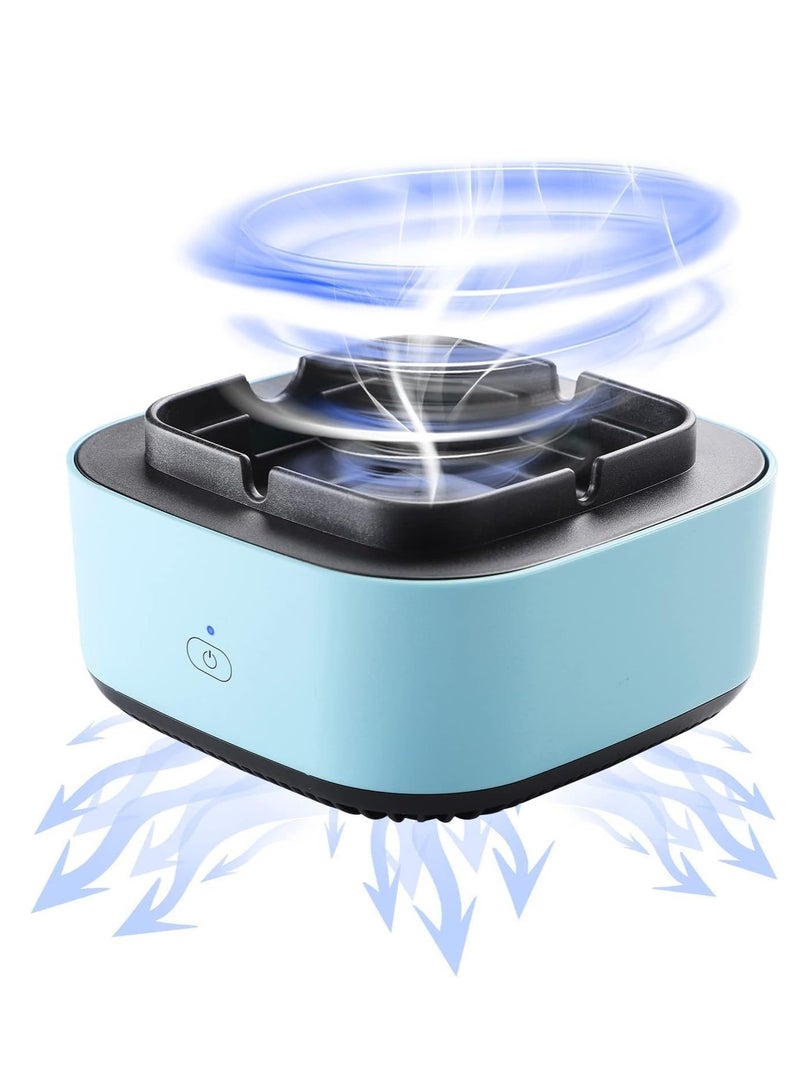 Smokeless Ashtrays for Car Indoor, 2 in 1 Air Purifier Multifunctional Negative Ion Air Fresher for Home,Office, Outdoor Blue - Image 1