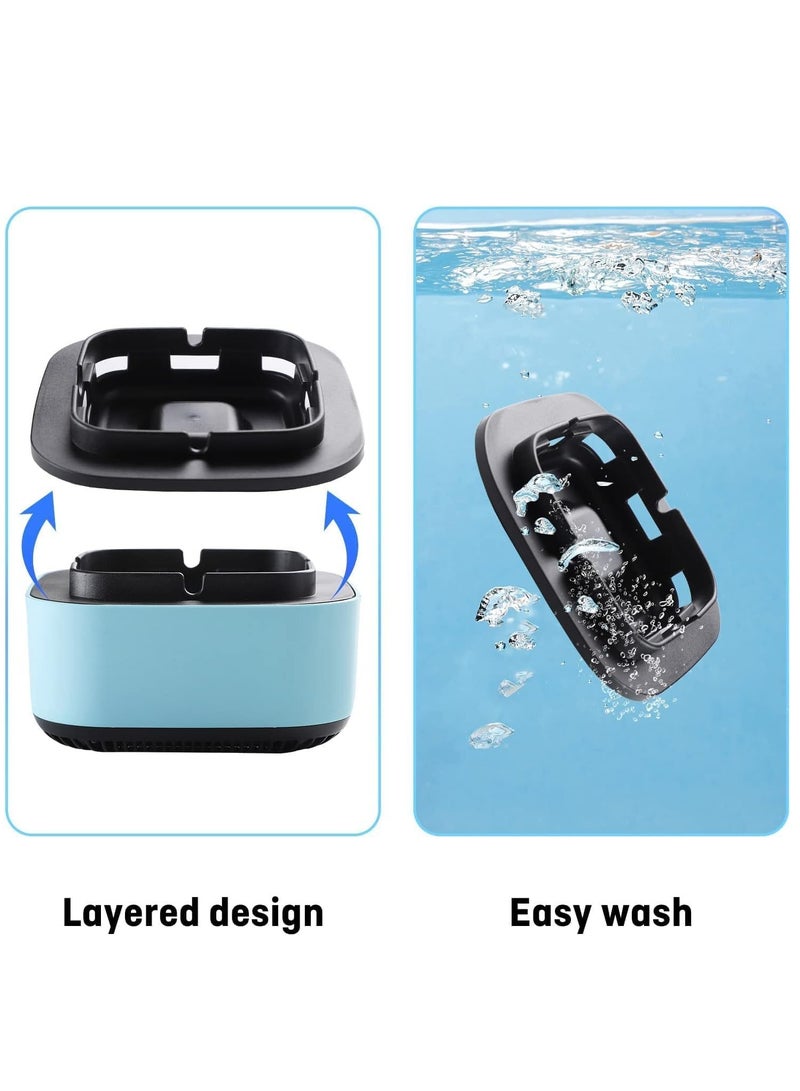 Smokeless Ashtrays for Car Indoor, 2 in 1 Air Purifier Multifunctional Negative Ion Air Fresher for Home,Office, Outdoor Blue - Image 4