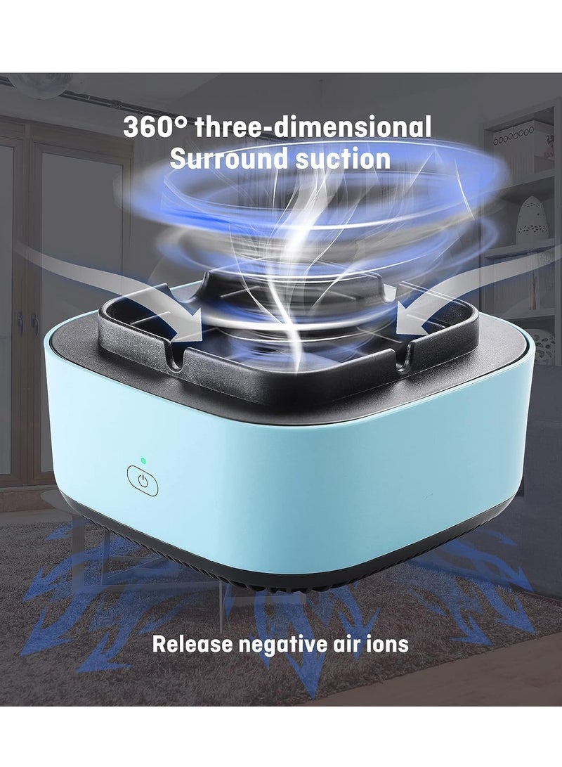 Smokeless Ashtrays for Car Indoor, 2 in 1 Air Purifier Multifunctional Negative Ion Air Fresher for Home,Office, Outdoor Blue - Image 2