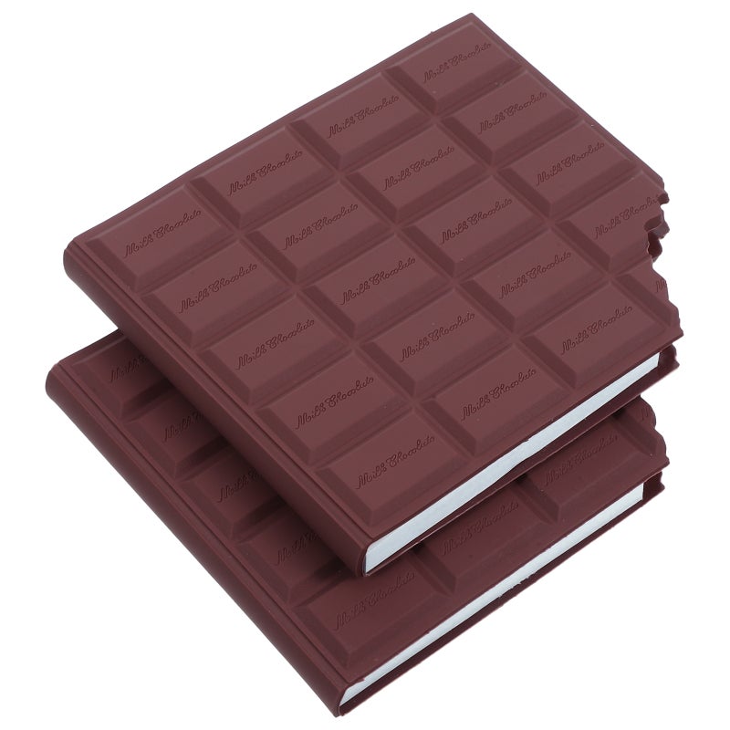 2Pcs Chocolate Shaped Cover Notepad Binding Pocket Notebook Portable Mini for Friends - Image 1