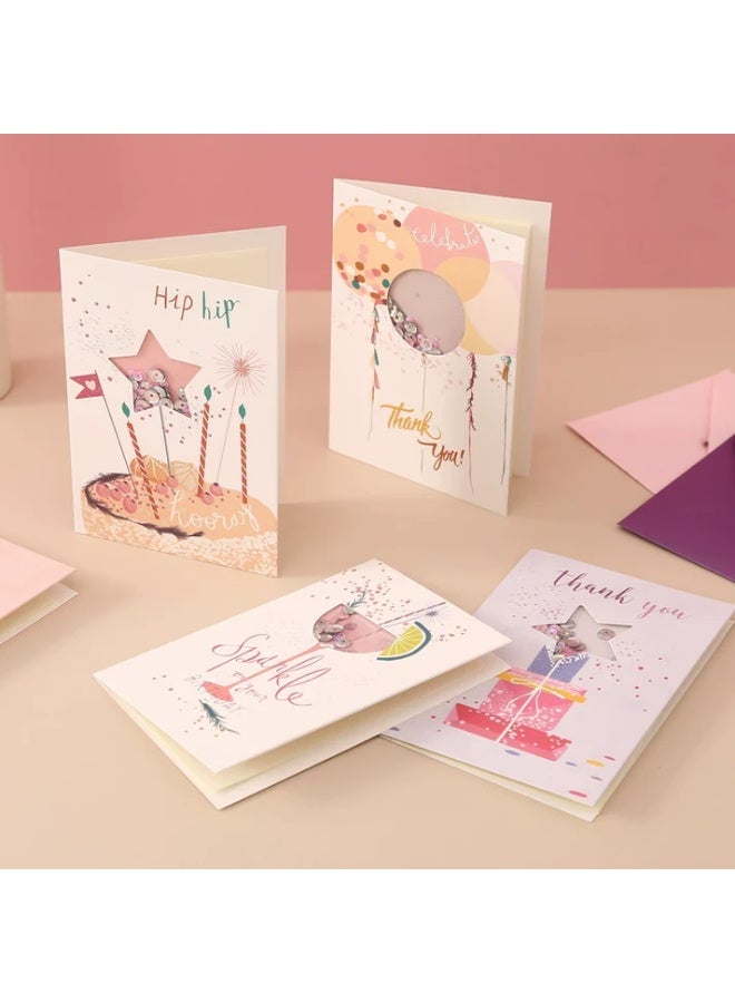 9pcs Shaker Greeting Card Set – Assorted Designs with Inner Paper & Envelopes - Image 5