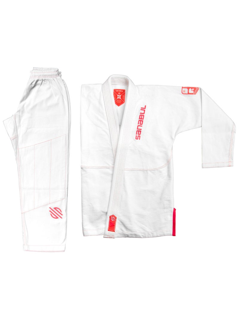 Sanabul  Future Legends BJJ Gi for Kids | Premium Youth Brazilian Jiu Jitsu Gi with FREE White Belt | Lightweight & Durable Jiu Jitsu Kimono for Children and Youth (White/Red, K2)  - Image 4