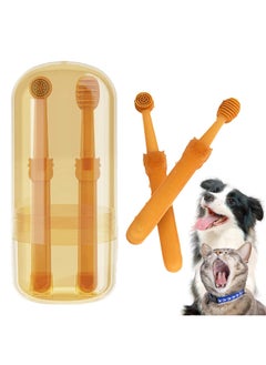 Neostyle Pet Toothbrush, 360 ° Cat Finger Cover Toothbrush for Cleaning Tongue Coating and Tooth Care(Toothbrush set-2pcs)  - Image 1