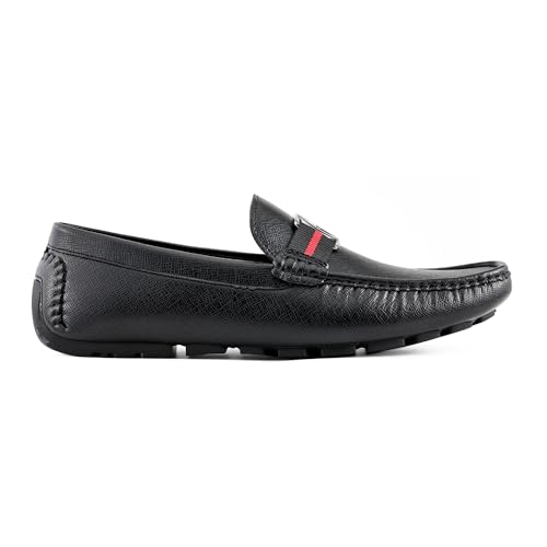 Guess Men's ASKERS Driving Style Loafer, Black Saffiano 004, 7 - Image 5
