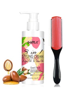 Goiple 3-In-1 Styling Cream for Flyaways - Anti-Frizz Cream to Define All Hair Types & Textures - Add Shine and Smoothness with Brush  - Image 1