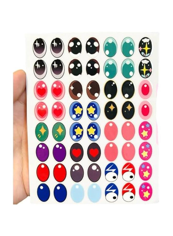 Arabest 28 Pairs Decorative Eye Stickers for LABUBU Dolls，Eye Stickers Cute Cartoon Eyes for DIY LABUBU Dolls (F6 for Have a seat)  - Image 1