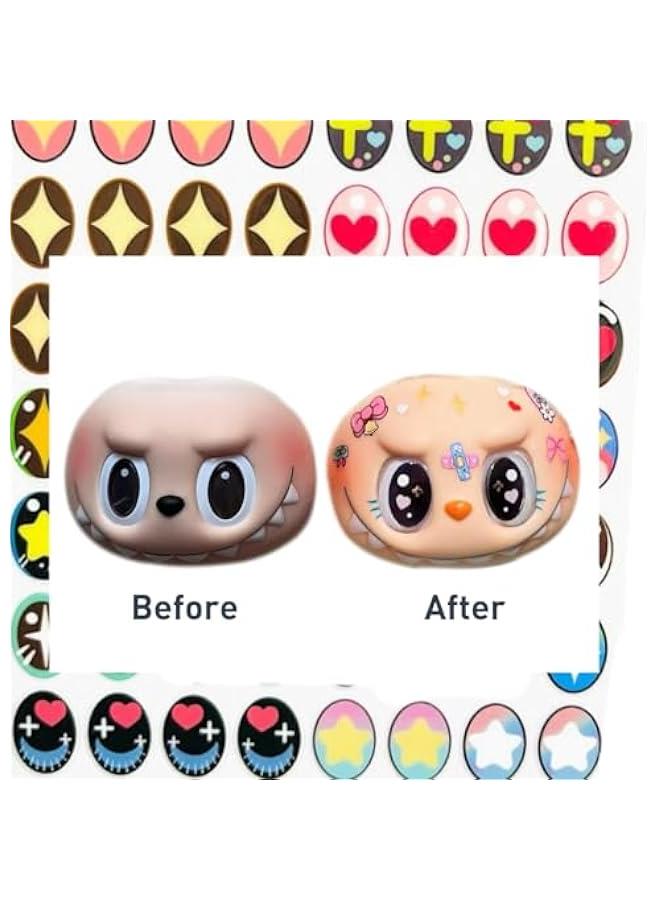 Arabest 28 Pairs Decorative Eye Stickers for LABUBU Dolls，Eye Stickers Cute Cartoon Eyes for DIY LABUBU Dolls (F6 for Have a seat)  - Image 2