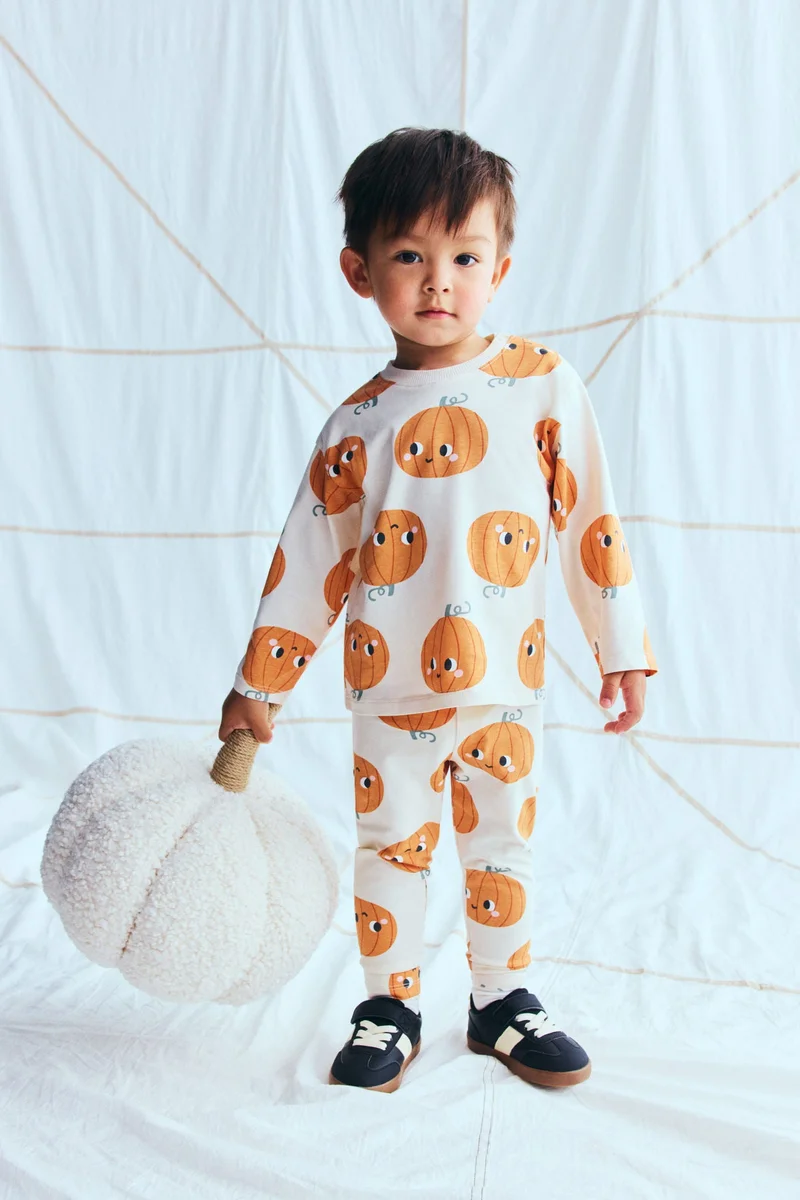 اتش اند ام طقم قطني مطبوع - قطعتين