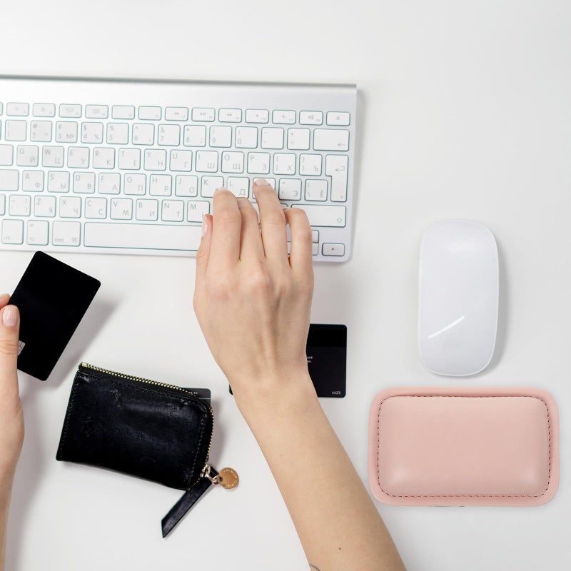 Pu Leather Wrist Rest Pad With Elbow Support Cushion Pink Ergonomic Keyboard And Mouse Support For Office Work And Gaming - Image 4