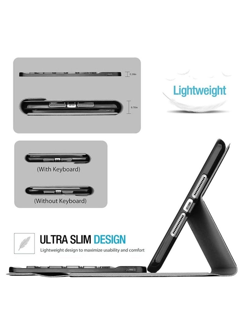 Generic - iPad Mini Keyboard Case for iPad Mini 5 2019 Mini  Mini 1 2 3 Slim Lightweight Smart Cover with Magnetically Detachable Wireless Keyboard for iPad Mini 5/4/3 - Image 1