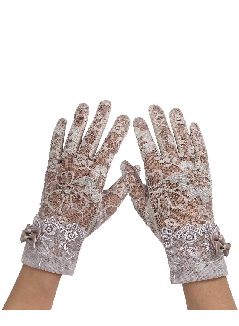 قفازات زهرية أنيقة وقفازات قوس قصيرة أنيقة غير مزلقة لحفلات الزفاف - Image 1