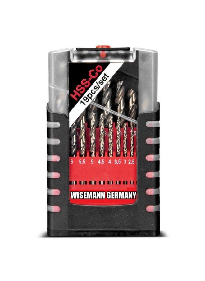 Wisemann Cobalt HSS-E Drill Bit Set For Metal  High Speed Steel - .05 Mm To 10 Mm 19 Pcs  - Image 1
