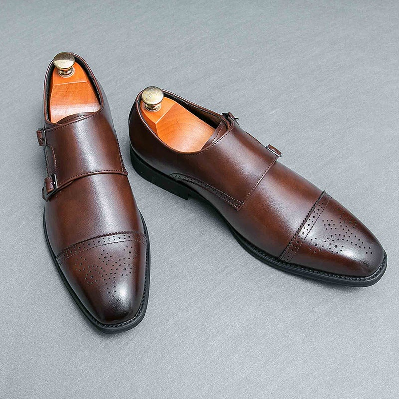 Men'S Large Size British Pointed Leather Shoes For , Trendy Versatile Business Formal Shoes For Men, Wedding Groom And Groomsmen Leather Shoes - Image 2