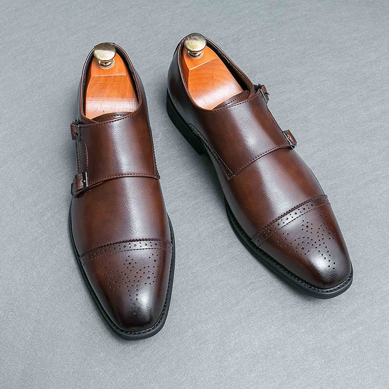 Men'S Large Size British Pointed Leather Shoes For , Trendy Versatile Business Formal Shoes For Men, Wedding Groom And Groomsmen Leather Shoes - Image 3
