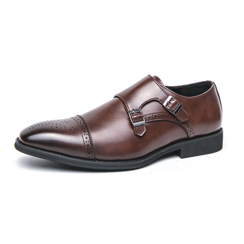 Men'S Large Size British Pointed Leather Shoes For , Trendy Versatile Business Formal Shoes For Men, Wedding Groom And Groomsmen Leather Shoes - Image 1