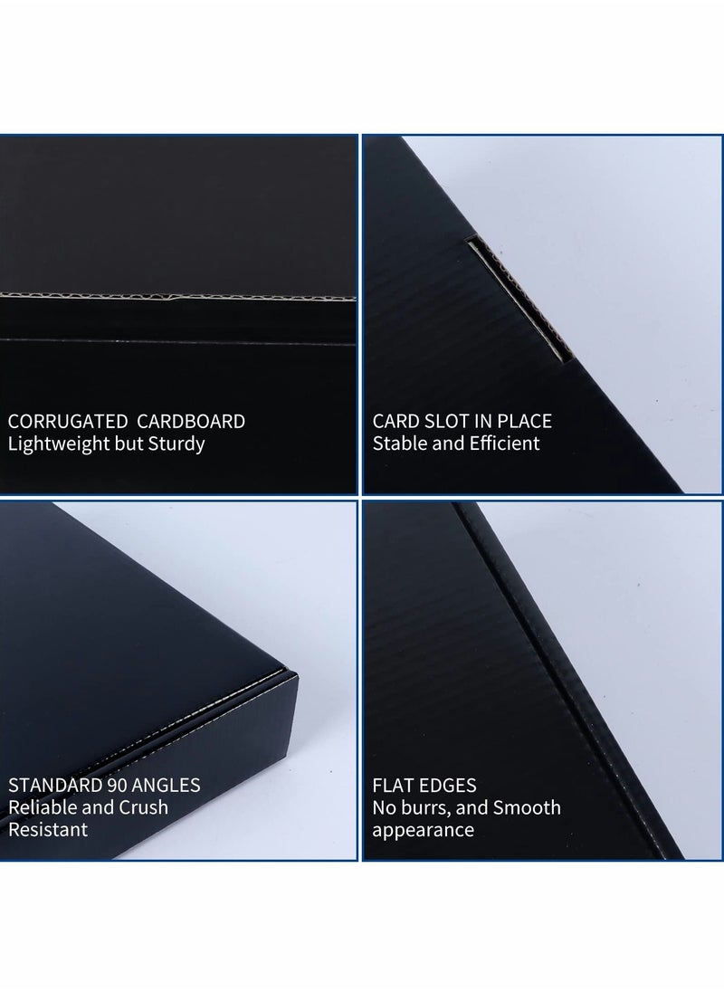 Y&D 15x10x4cm Black Shipping Boxes - 20 Pack Corrugated Cardboard Mailing Box Packaging for Small Business Tab Locking Literature Mailer Flat Empty Gift Packing Supplies  - Image 5