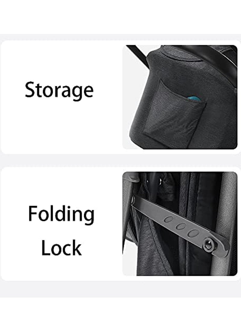 GT-Wheel Baby Stroller with Tray Portable Lightweight & Foldable Two Way Infant Stroller with Adjustable Handle Reversible Seat and Storage Basket - Image 2
