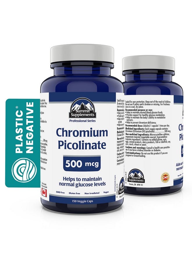 Summit Supplements Summit Supplements, Chromium Picolinate 500 Mcg, 150 Veggie Caps, Professional Series 