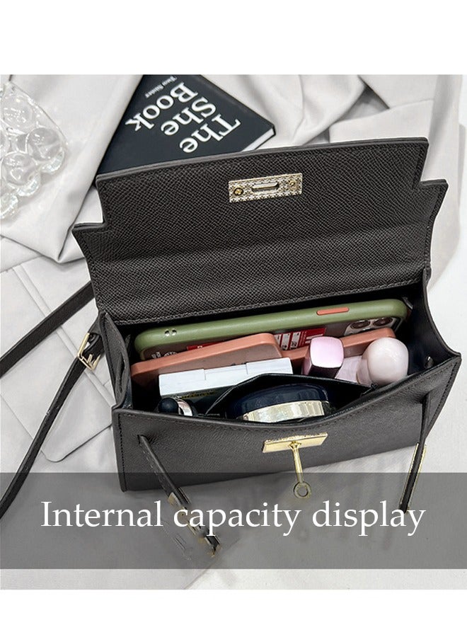 DUNISO Women's handbag, PU leather shoulder bag, fashionable crossbody bag，with detachable shoulder strap and top handle, comfortable and durable, suitable for shopping, work, dating, travel，black - Image 5