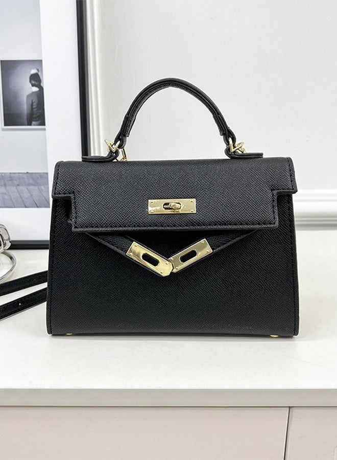 DUNISO Women's handbag, PU leather shoulder bag, fashionable crossbody bag，with detachable shoulder strap and top handle, comfortable and durable, suitable for shopping, work, dating, travel，black - Image 4