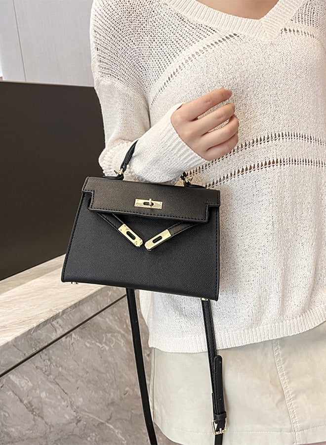 DUNISO Women's handbag, PU leather shoulder bag, fashionable crossbody bag，with detachable shoulder strap and top handle, comfortable and durable, suitable for shopping, work, dating, travel，black - Image 3