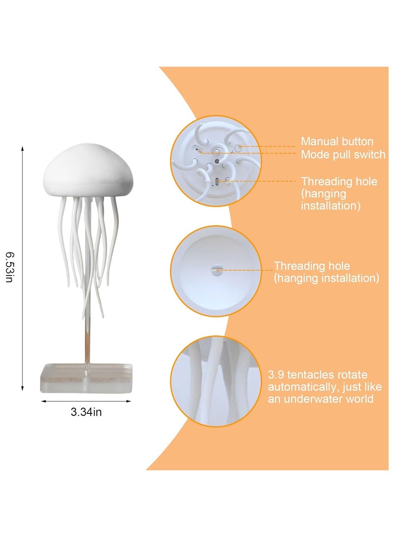 اورورا مصباح ليلي LED من AURORA Jellyfish، مصباح لمس RGB قابل لإعادة الشحن مع تحكم صوتي - مصباح طاولة ومعلق لغرفة النوم - Image 5