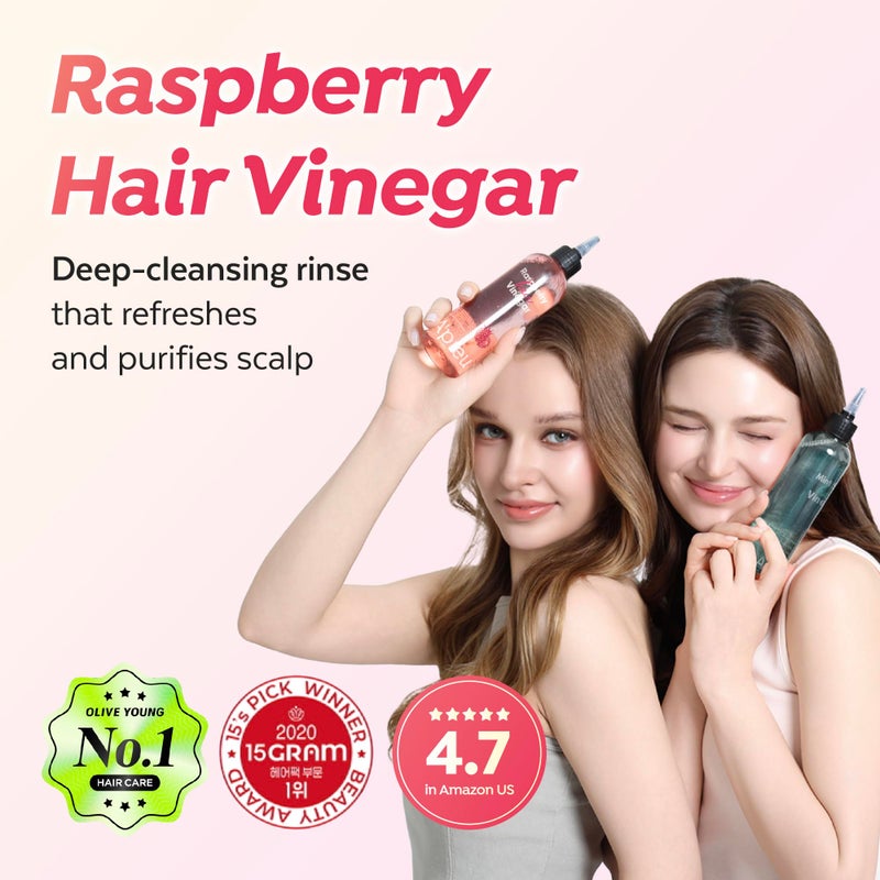 A'Pieu Aâ€™PIEU Raspberry Hair Vinegar Rinse - Scalp Clean & Detox for Oily and Itchy Scalp, Buildup & Dandruff Scalp Treatment, pH-Balancing for Fresh and Shiny Hair. Korean Hair Care. 6.76 fl oz - Image 2