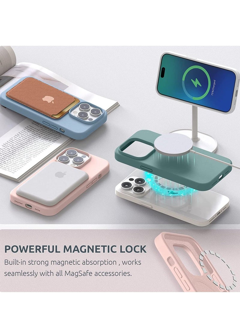 Raxoom Magnetic Case Designed for iPhone 14 Pro Max Case 6.7 inch (2022), Compatible with MagSafe, Liquid Silicone Phone Case for iPhone 14 Pro Max, Chakl Pink - Image 4
