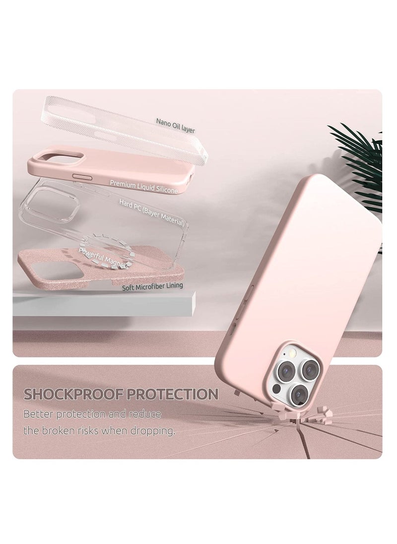 Raxoom Magnetic Case Designed for iPhone 14 Pro Max Case 6.7 inch (2022), Compatible with MagSafe, Liquid Silicone Phone Case for iPhone 14 Pro Max, Chakl Pink - Image 5