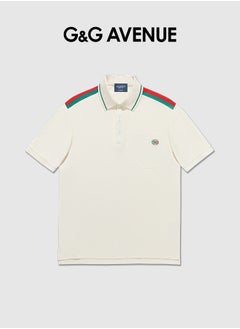 G&G AVENUE Men Short sleeved Polo Shirt with Elastic Golf Ribbon Polo Shirt Men's Flip Collar Short sleeved T-shirt  - Image 1
