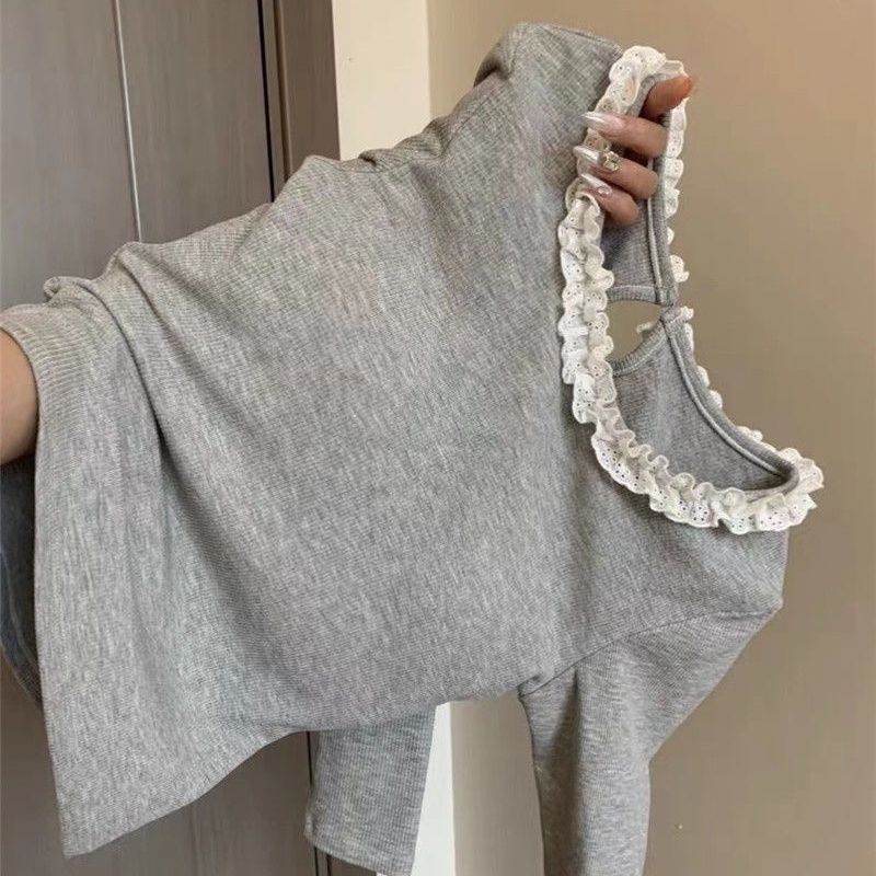 Women'S Children'S Wear T-Shirt Baby'S Western Style Children'S Personality Trendy Chanel Style Ladies Lace Internet Celebrant Fashionable Base Shirt - Image 2