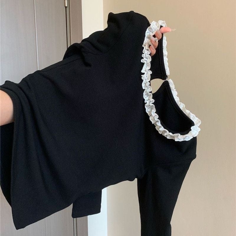 Women'S Children'S Wear T-Shirt Baby'S Western Style Children'S Personality Trendy Chanel Style Ladies Lace Internet Celebrant Fashionable Base Shirt - Image 3