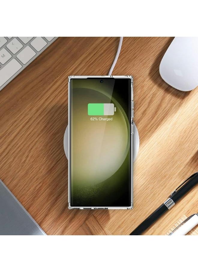 ماركة غير محددة - حافظة جالكسي شفافة لموبايل سامسونج جالكسي اس 23 الترا (Samsung Galaxy S23 Ultra)، متوافق مع ماغ سيف للشحن اللاسلكي، حافظة رفيعة للغاية مضادة للصدمات وشفافة 6.8 انش (2023) - Image 1