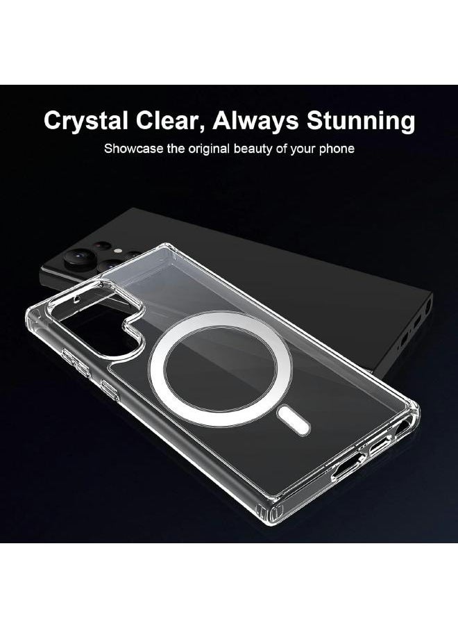 ماركة غير محددة - حافظة جالكسي شفافة لموبايل سامسونج جالكسي اس 23 الترا (Samsung Galaxy S23 Ultra)، متوافق مع ماغ سيف للشحن اللاسلكي، حافظة رفيعة للغاية مضادة للصدمات وشفافة 6.8 انش (2023) - Image 1
