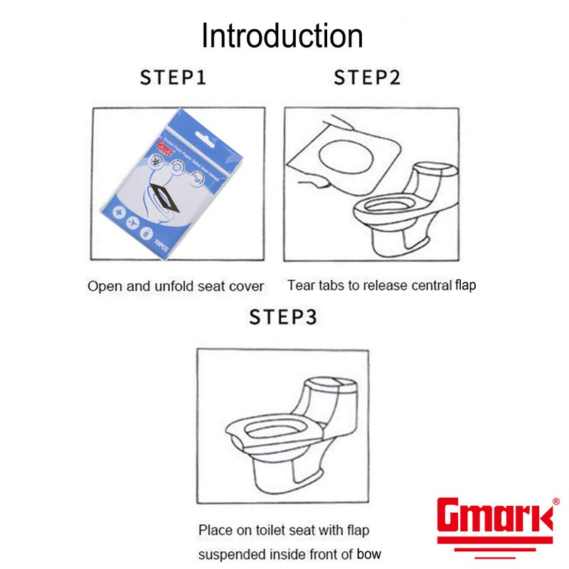 Gmark Portable Paper Toilet Seat Covers Travel Packs (100 PCS) XL size Thick Strength Strong 100% Virgin Paper Disposable Flushable Biodegradable Camping Airplane Travel Potty Training GM2002A - Image 5