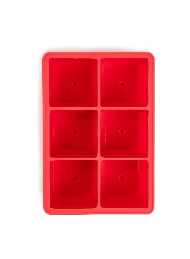كور كيتشن صينية مكعبات الثلج بحجم كبير من ، مكونة من 6 مساحات، بلون احمر  AC31738 - Image 4