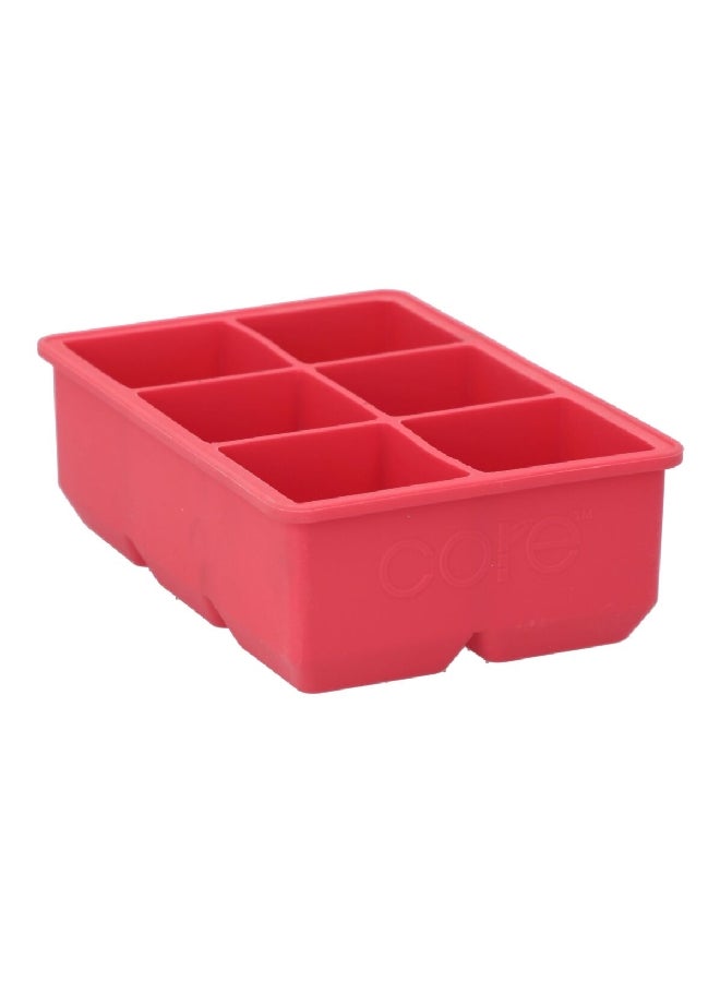 كور كيتشن صينية مكعبات الثلج بحجم كبير من ، مكونة من 6 مساحات، بلون احمر  AC31738 - Image 2