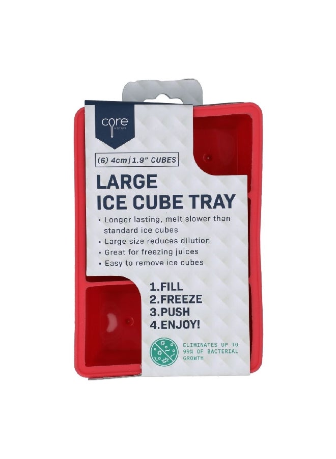 كور كيتشن صينية مكعبات الثلج بحجم كبير من ، مكونة من 6 مساحات، بلون احمر  AC31738 - Image 3