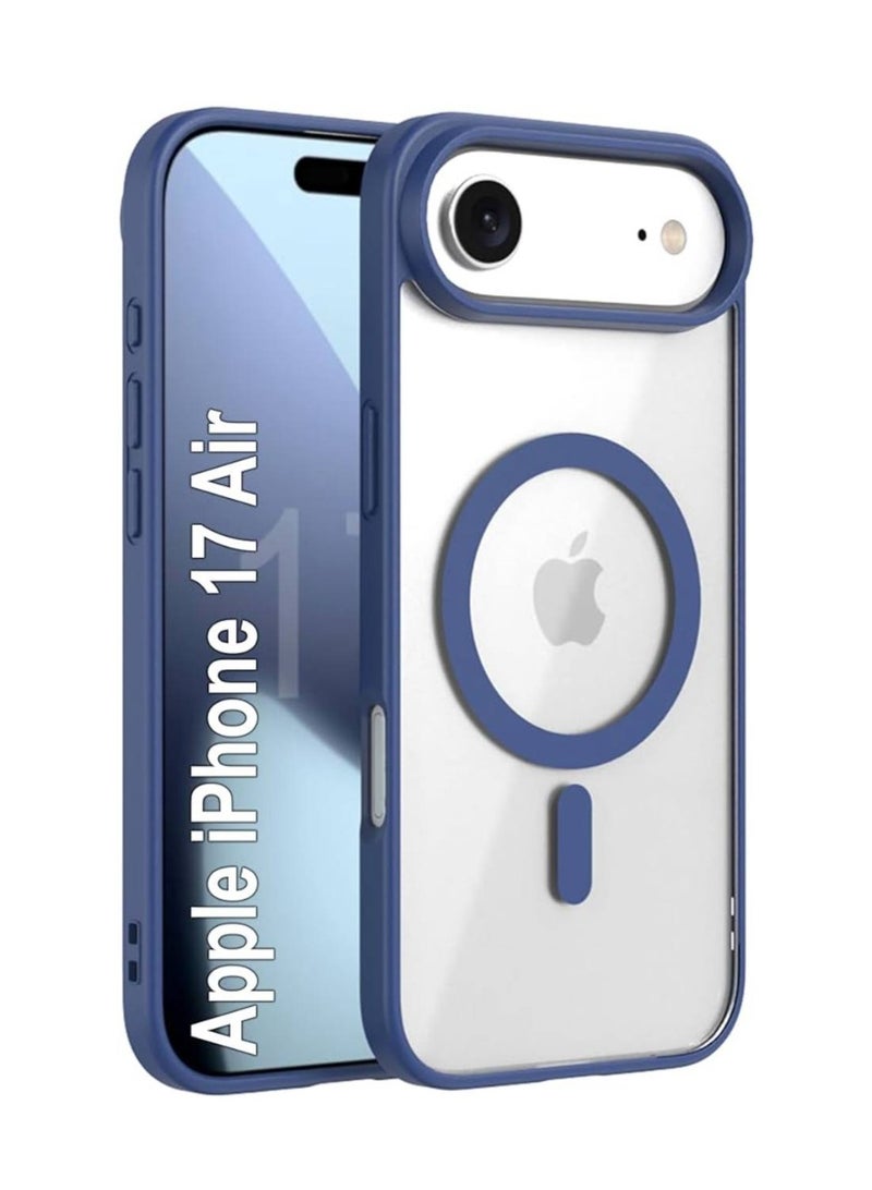 Denx Clear Magnetic Case for iPhone 17 Air, Compatible iphone 17 Air with MagSafe, Translucent Back Shockproof Phone Cover, (Dark Blue)
