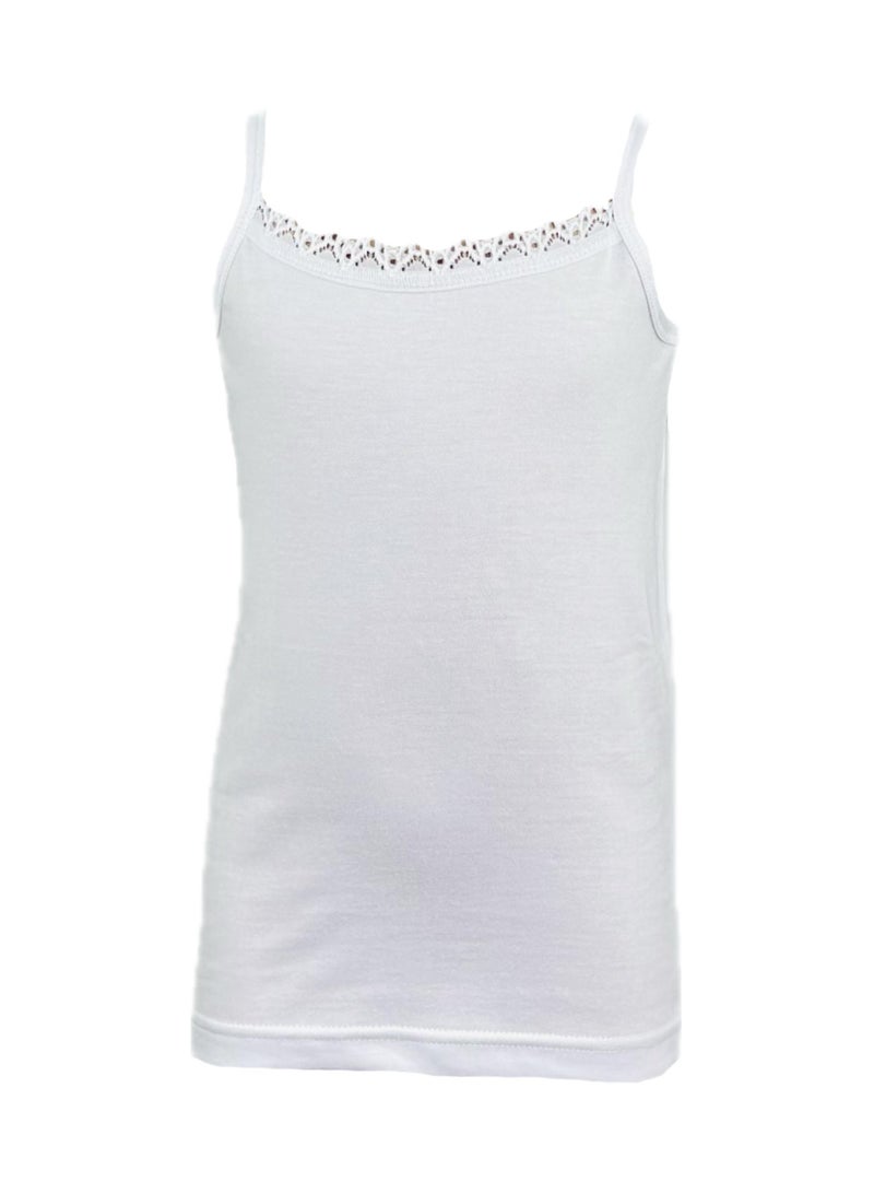 سيتي روز 4 أطقم من الملابس الداخلية البناتية قميص وشورت مع دانتيل صغير قطن أبيض - Image 3