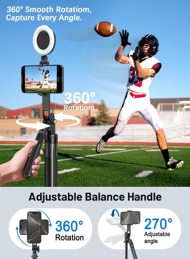 Yeaki Vlogging Kit for iPhone/Android, 71" Selfie Stick Tripod for iPhone with Fill Light, Wireless Microphone & Remote, 360° Rotation Phone Tripod for TikTok/YouTube Content Creator Essentials Starter Kit‌ - Image 5