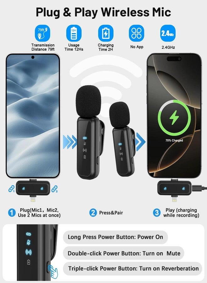 Yeaki Vlogging Kit for iPhone/Android, 71" Selfie Stick Tripod for iPhone with Fill Light, Wireless Microphone & Remote, 360° Rotation Phone Tripod for TikTok/YouTube Content Creator Essentials Starter Kit‌ - Image 2