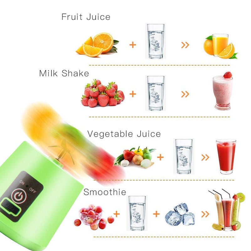 Amextrian Rechargeable Portable Electric Mini USB Juicer Bottle Blender for Making Juice Shake Smoothies - Image 2