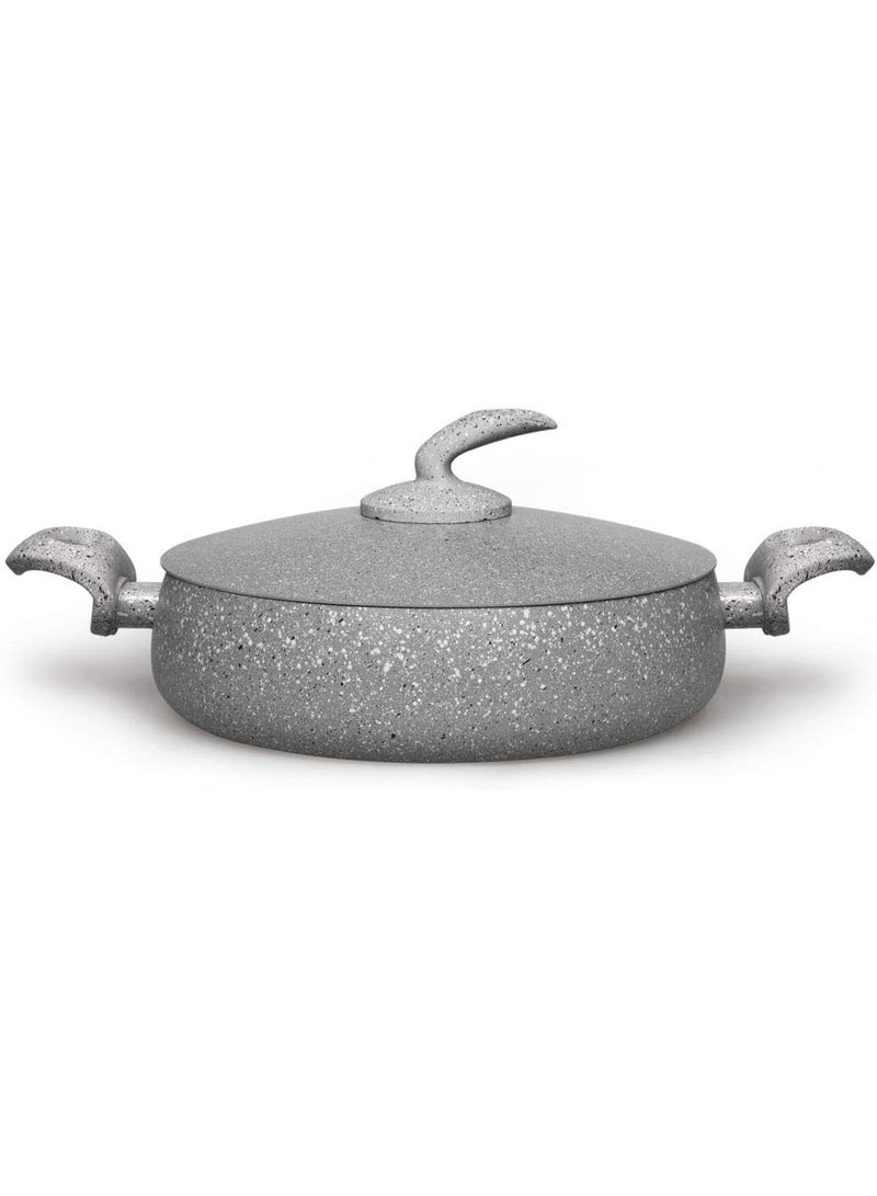 Elementi Natura 28cm Nonstick Granite Low Casserole Pot with Lid