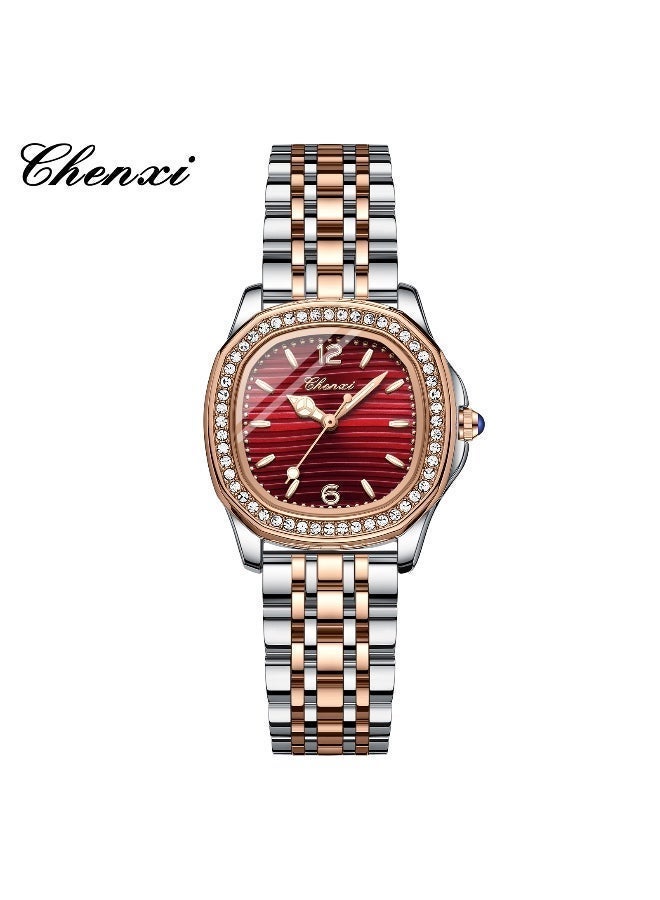 Chenxi Women’s Quartz Wrist Watch with Luxury Diamond-Studded Design, Water Resistant, Scratch-Resistant Glass, Stainless Steel Strap with Elegant Box - Image 1